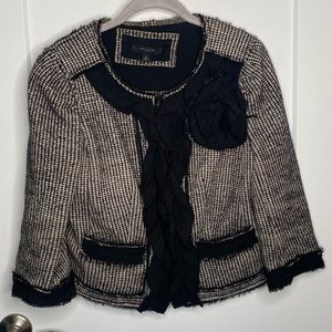 Ann Taylor Wool Blend Tweed Bolero Blazer Jacket Women’s Size 6